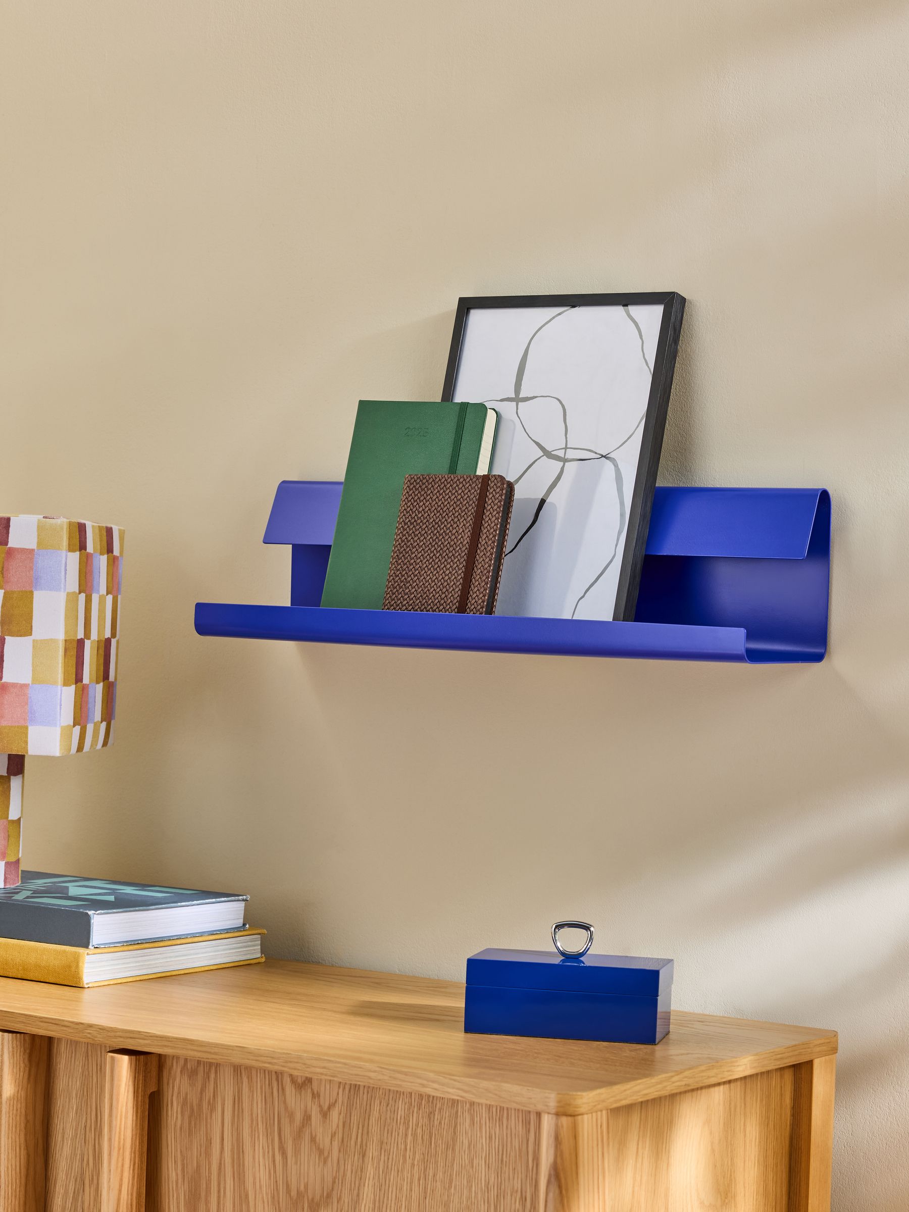 Wesley Metal Display Wall Shelf in Cobalt Blue