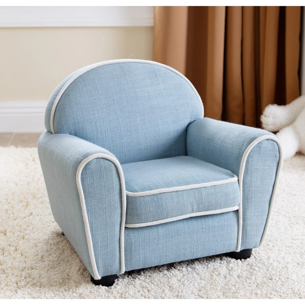 Abbyson Kids Larsa Baby Blue Linen Armchair