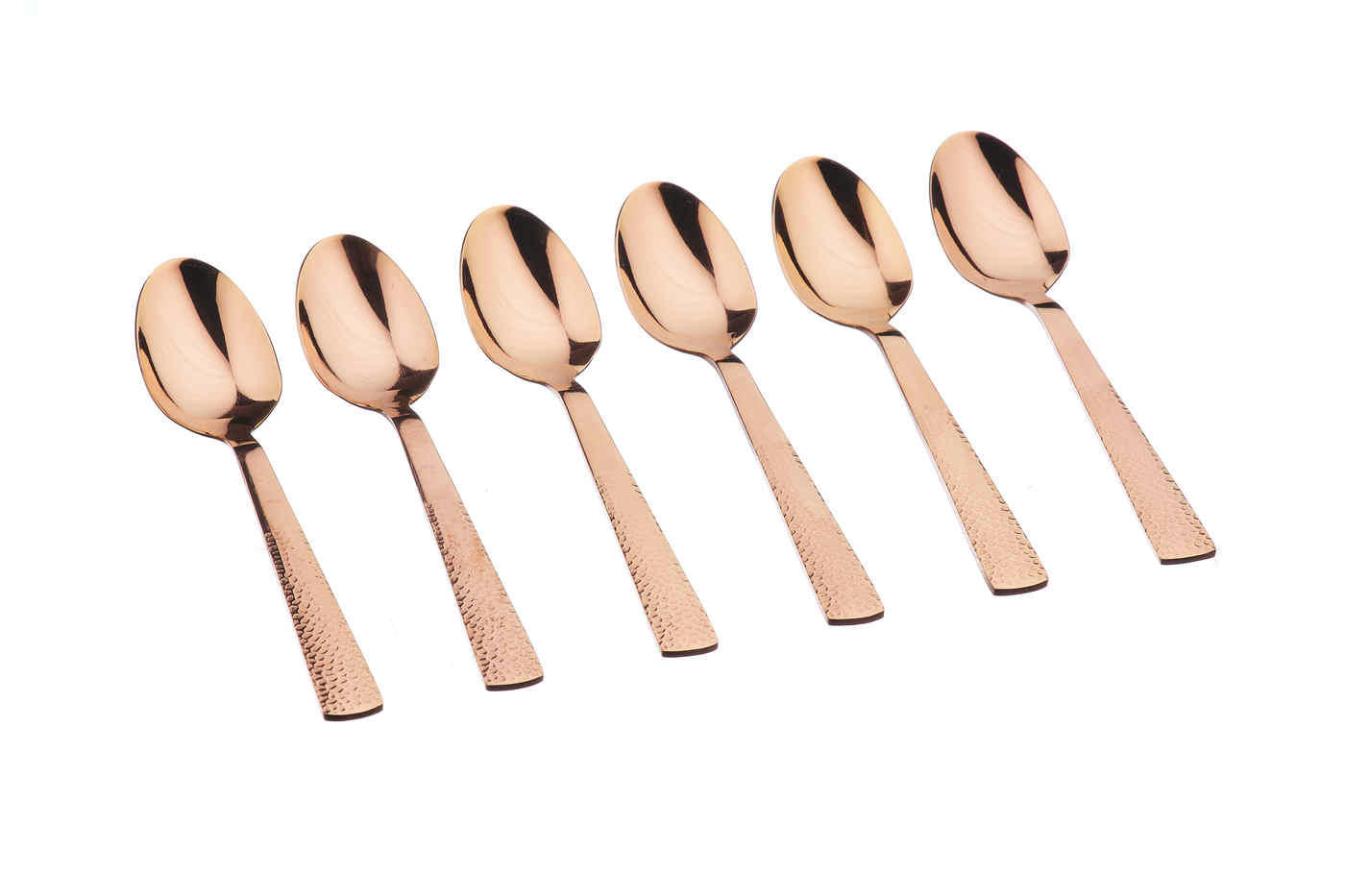NUDE - Lot de 6 petites cuillères en inox cuivre