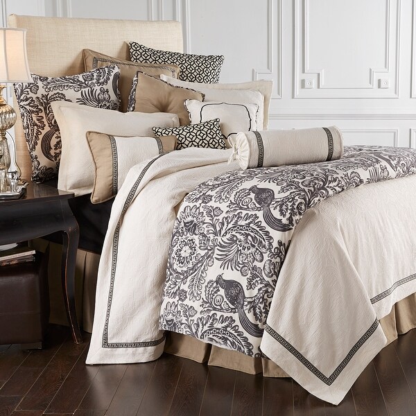 HiEnd Accents Augusta Cut Velvet Euro Sham, 27"x27"