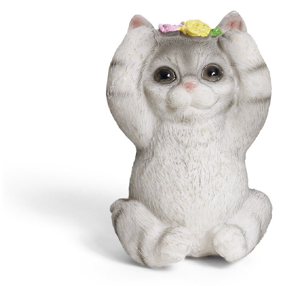 Chaton décoratif plastique gris - 2 modèles