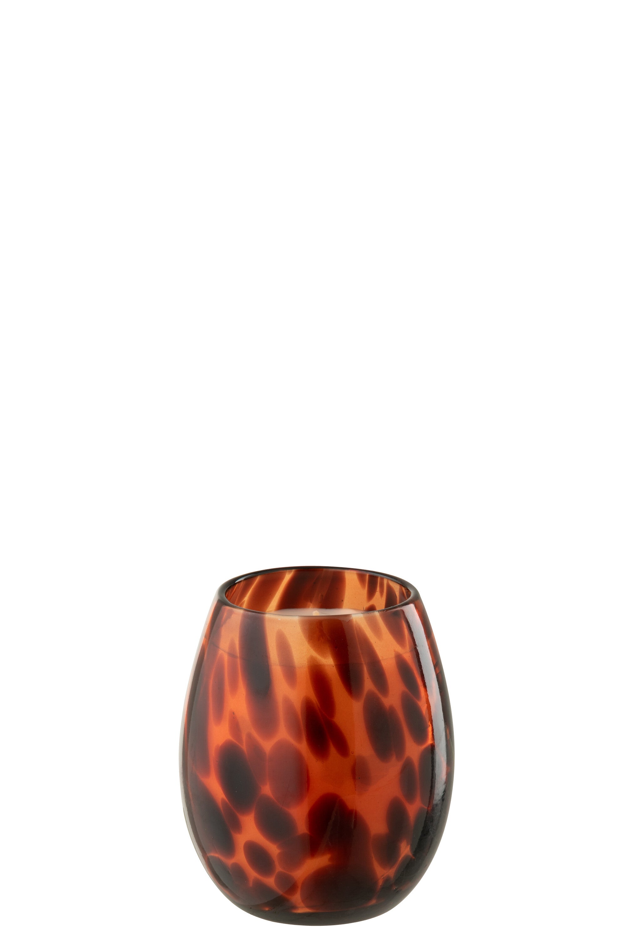 J-Line kaars Mia - glas - oranje/zwart - small - 90U