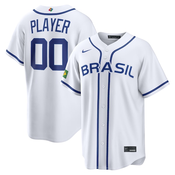 Brazil Baseball Nike 2026 World Baseball Classic Home Pick-A-Player Jersey - White