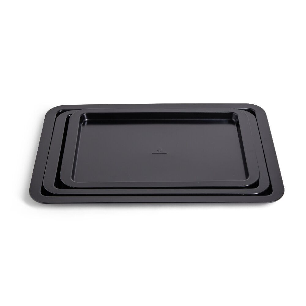 Lot de 3 plaques à four métal noir 38/43/48x29cm