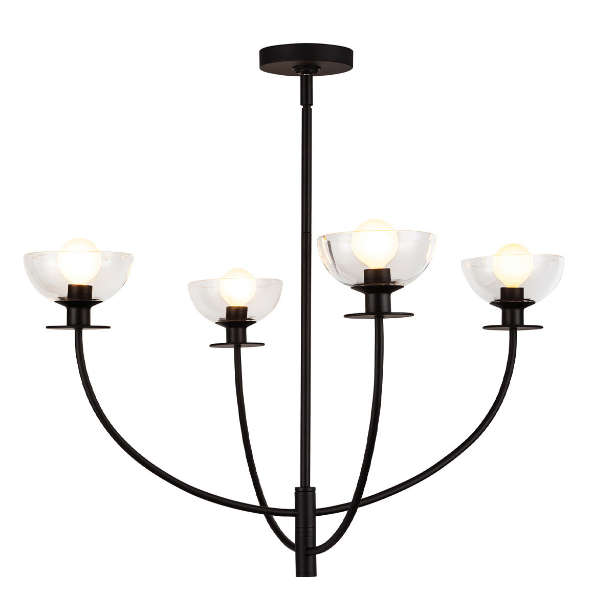 Żyrandol czarny matowy SYLVIA 4xE14x40W wym:129,4x67,3x67,3 Alora Mood