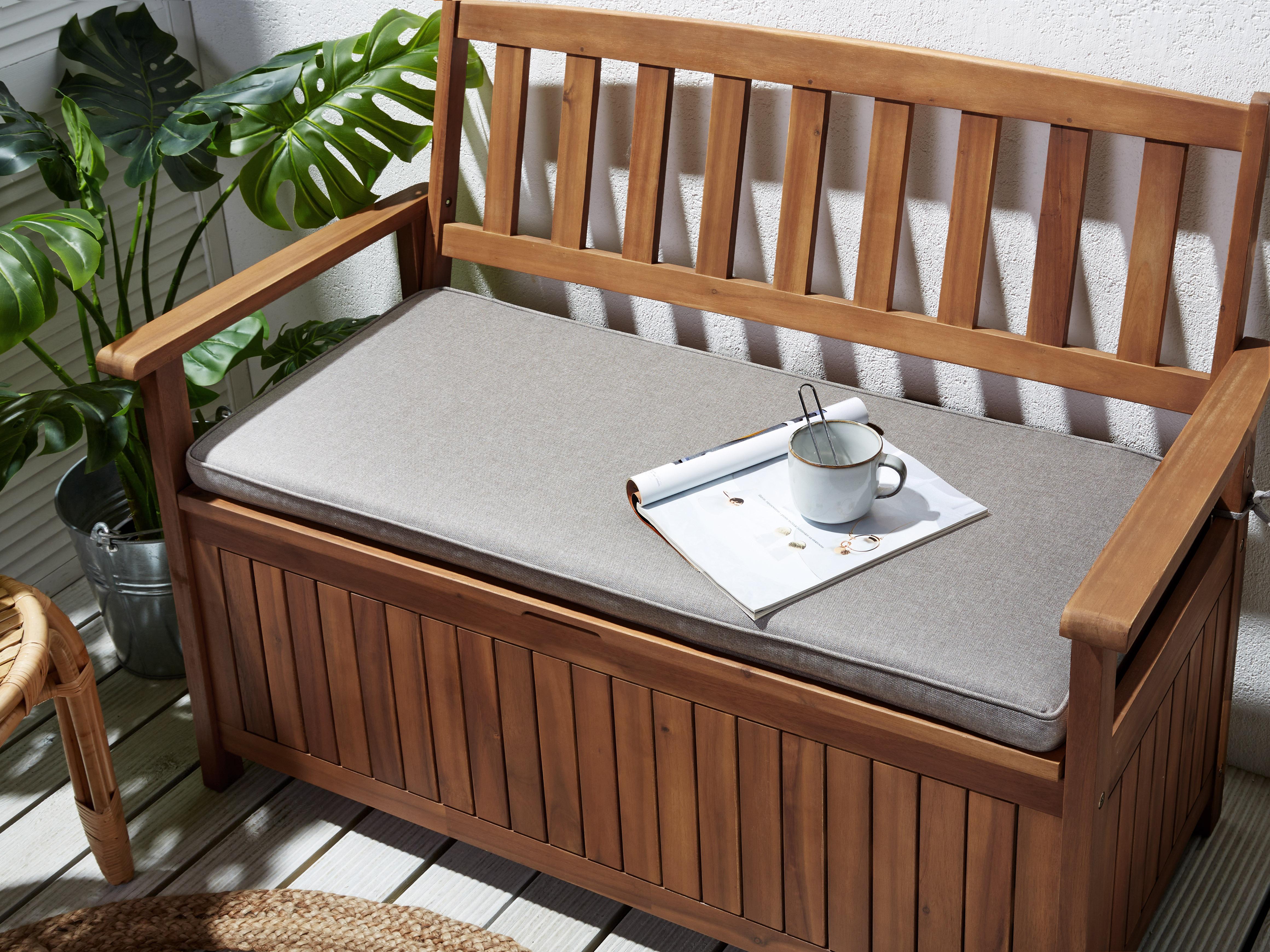 Bench Seat Pad Cushion SOVANA 108 x 45 cm Grey