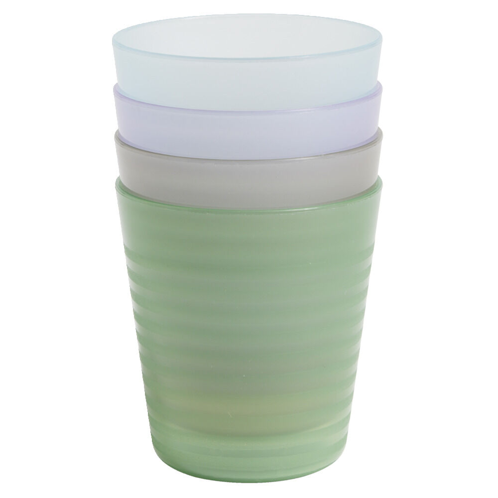 Lot de 4 gobelets pour enfant Ø7,7xH.8,5cm plastique coloré