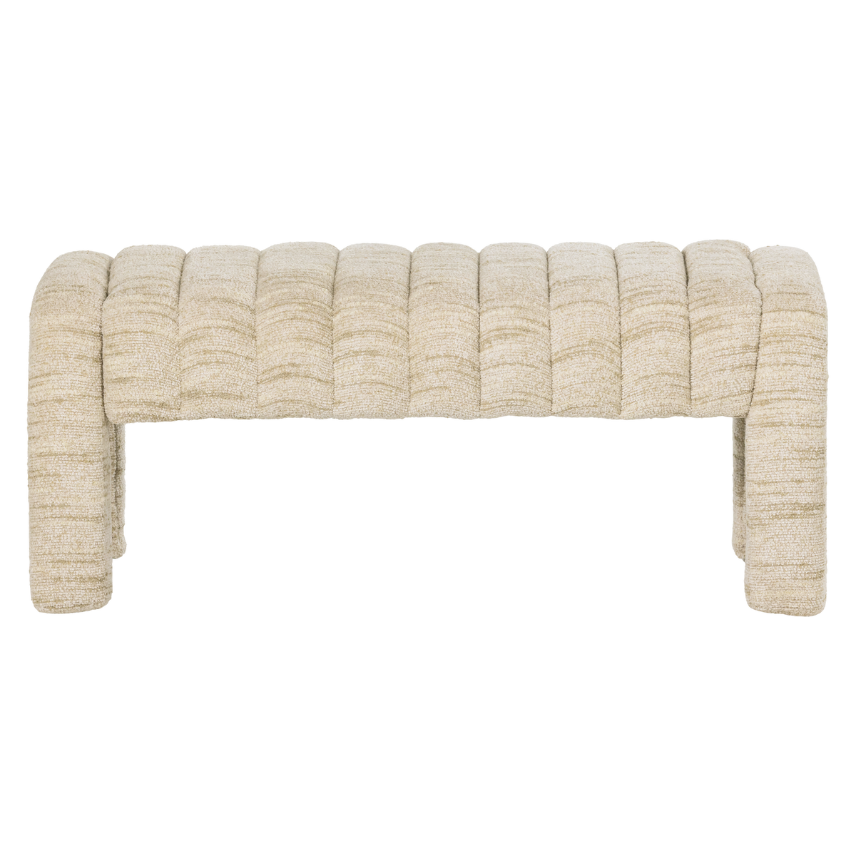 WOOOD bankje gestoffeerd Frex - Bouclé - Naturel - 48x110x43