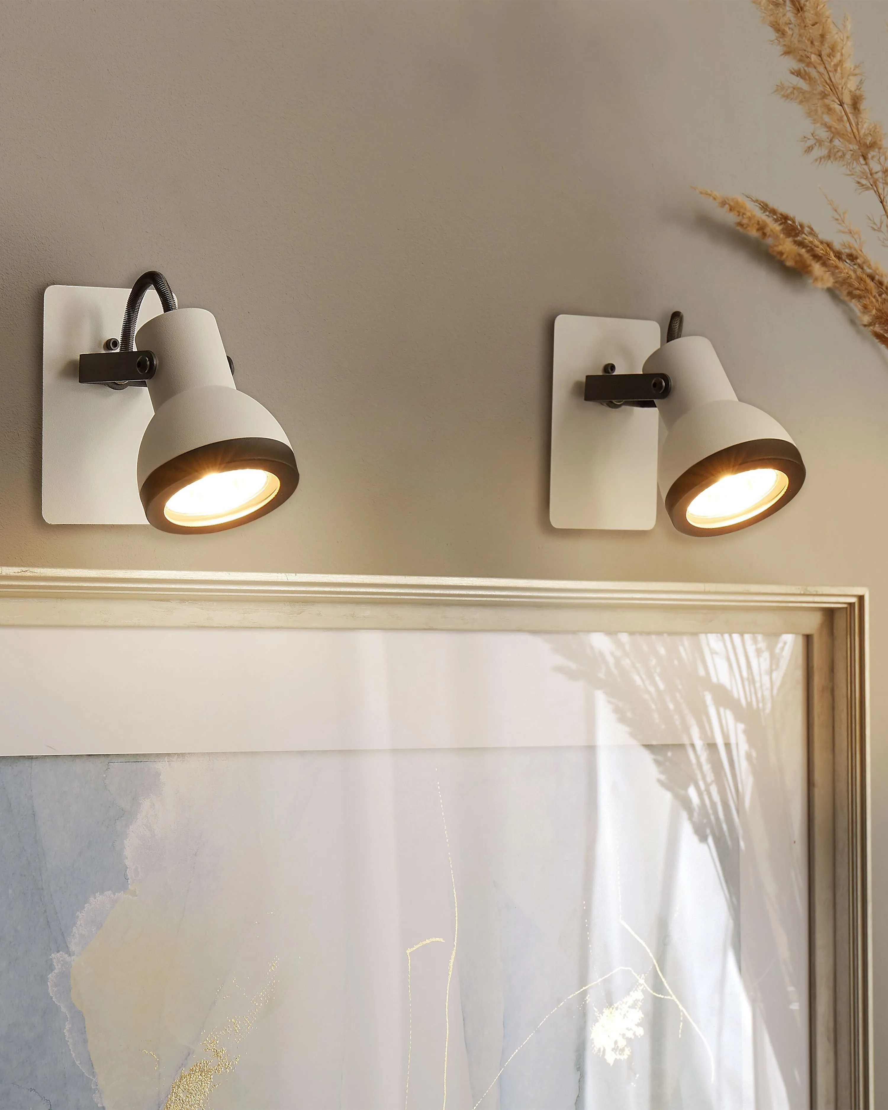 Set of 2 Spotlight Lamps BARO Adjustable Metal White