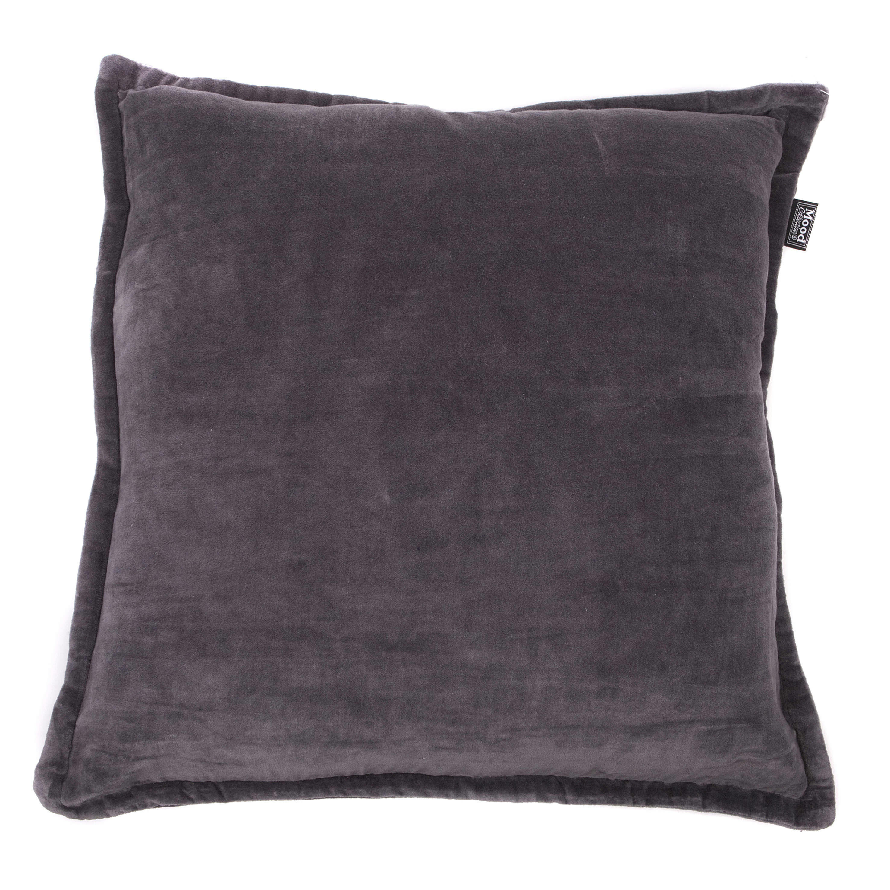 CHARME - Coussin en velours anthracite 50x50