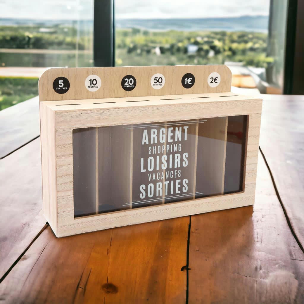 - Tirelire compartimentée shopping 30x20 cm