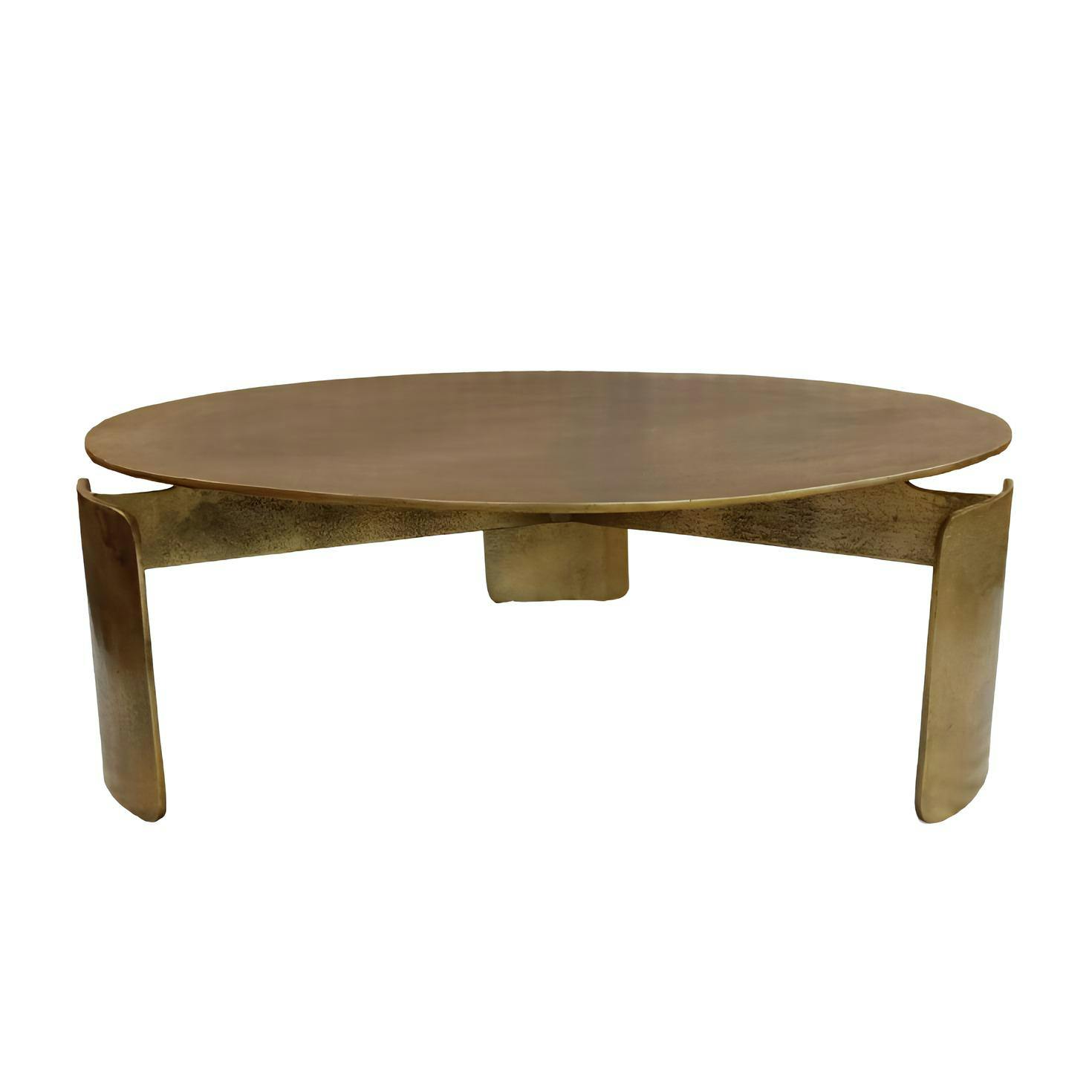 Table basse ronde en métal doré Ø90 cm KANO