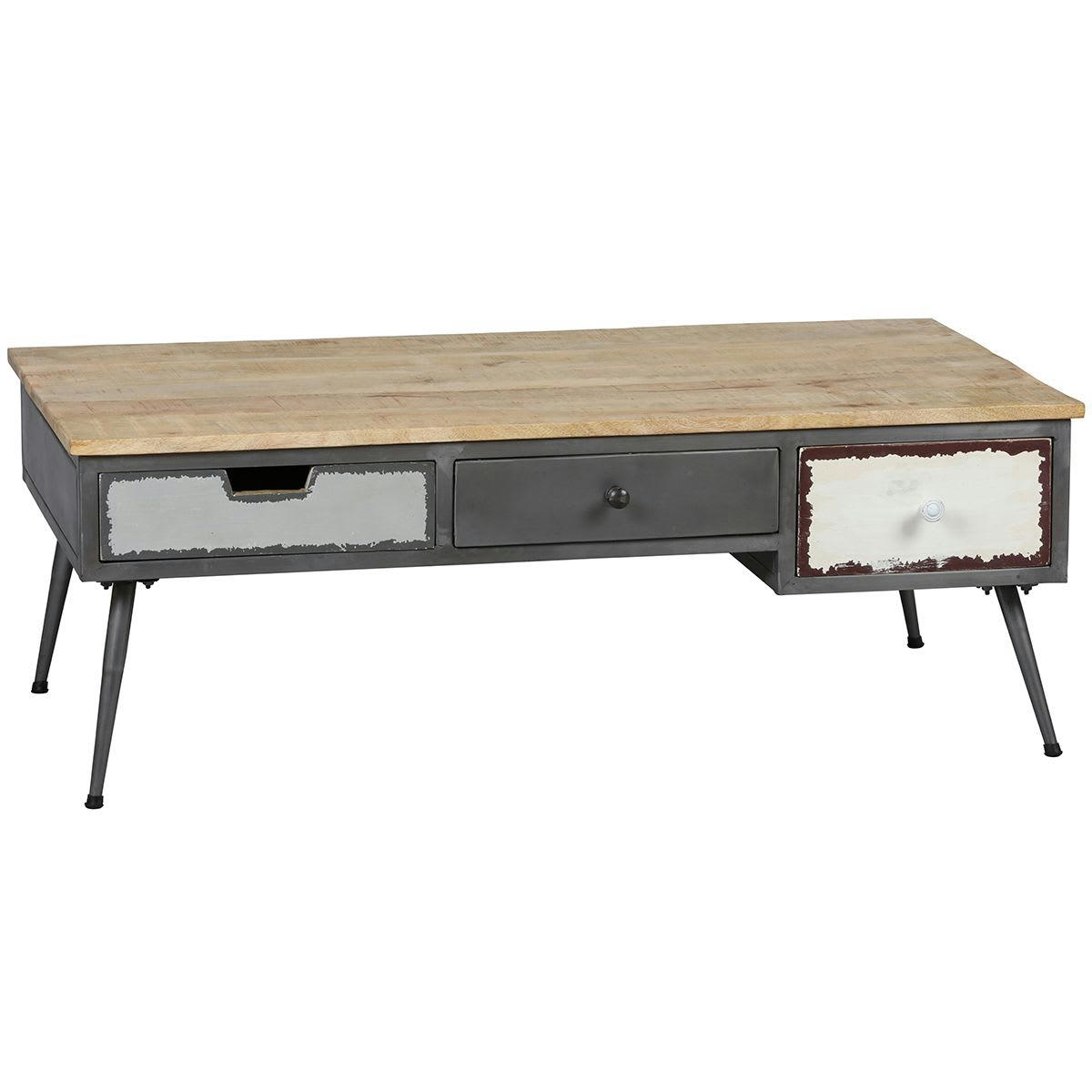 STAHL - Table  basse 3 tiroirs