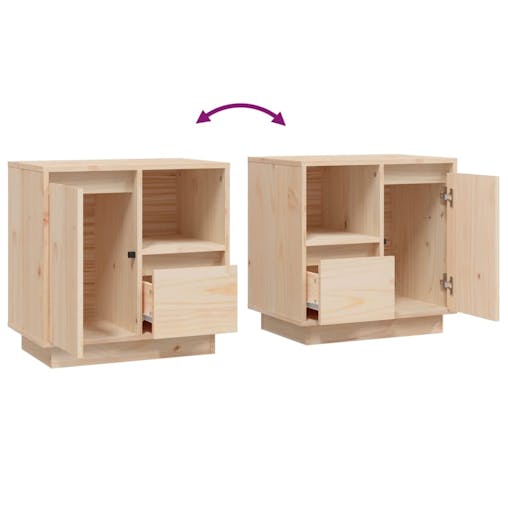 NNEVL Bedside Cabinets 2 pcs 50x34x50 cm Solid Wood Pine