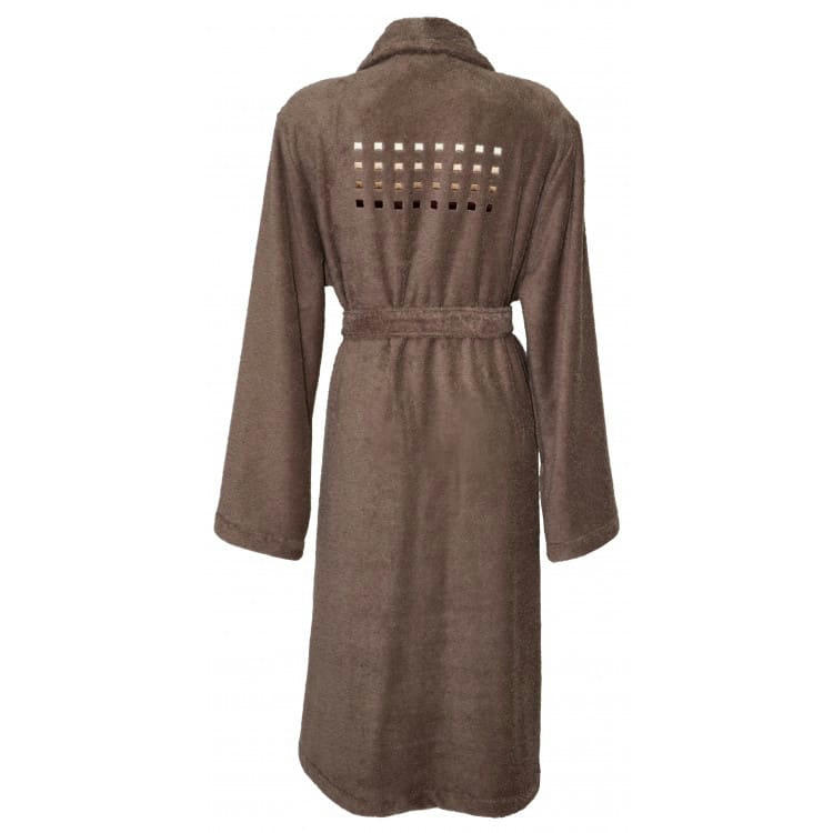 PURE SQUARE - Peignoir unisexe en coton marron XL