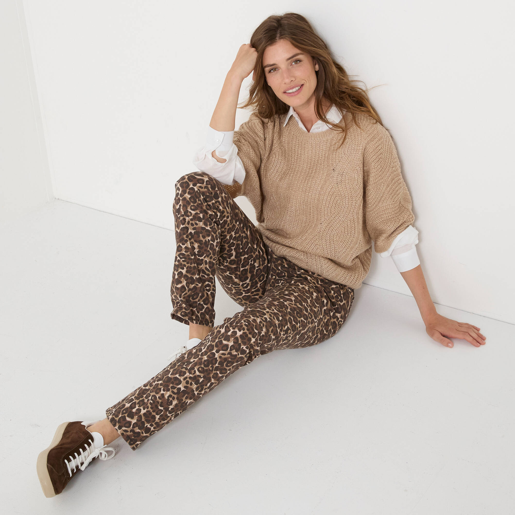 Pull poncho manches coudes, maille anglaise et torsades
