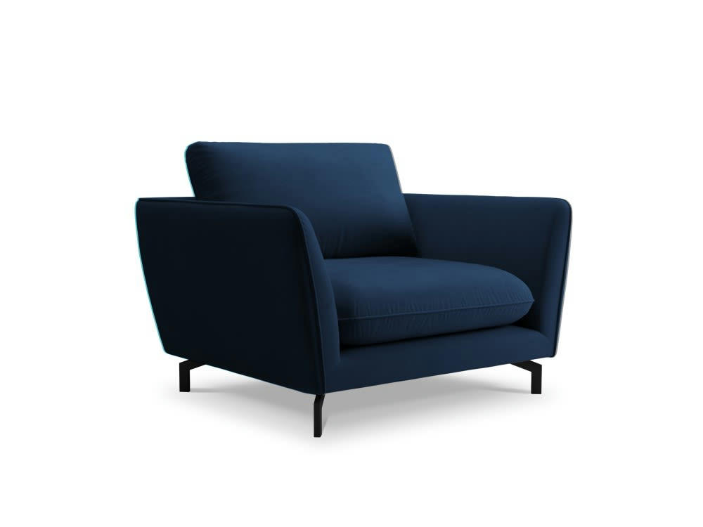 PODIUM - Fauteuil 1 place XL en velours bleu roi
