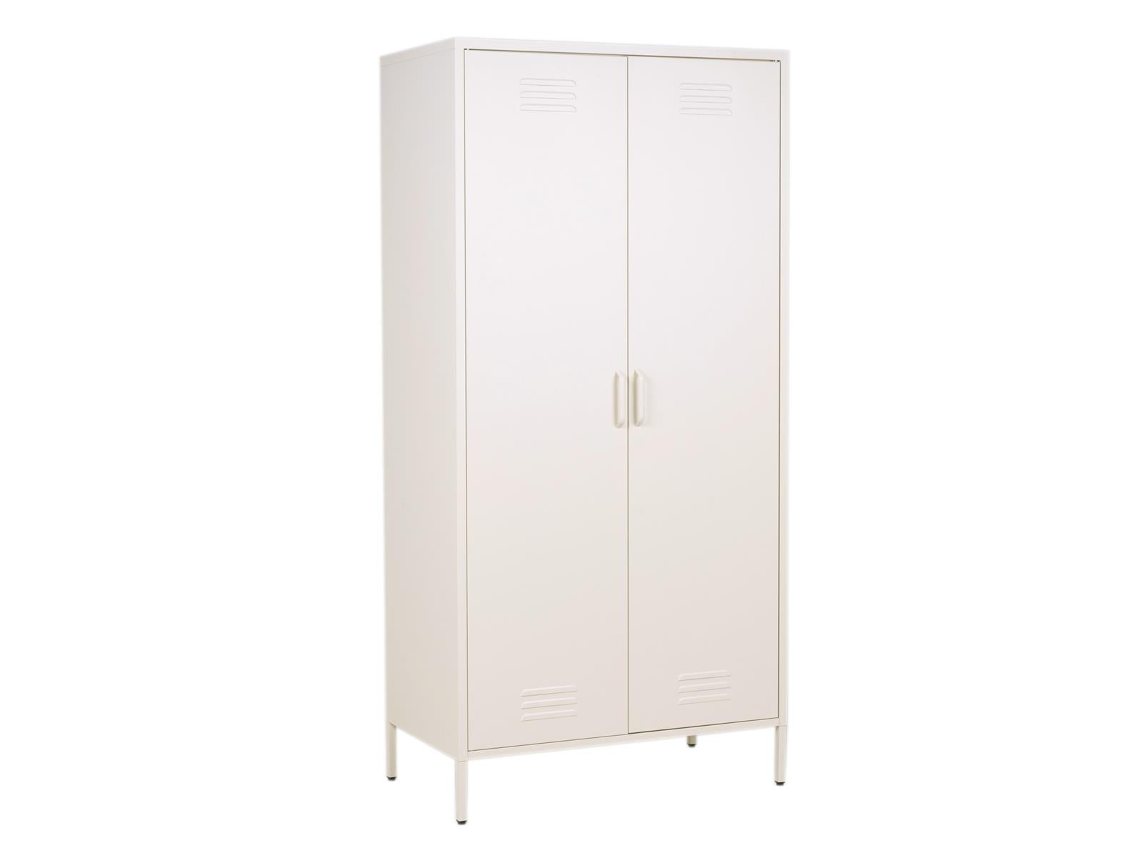 MaximaVida metalen kleding lockerkast Finn 90 x 50 x 185 cm ivoor - 4 schappen