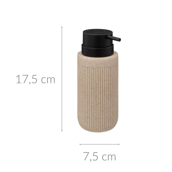 Dozownik do mydła w płynie ONYX, łupek, Ø 7 cm