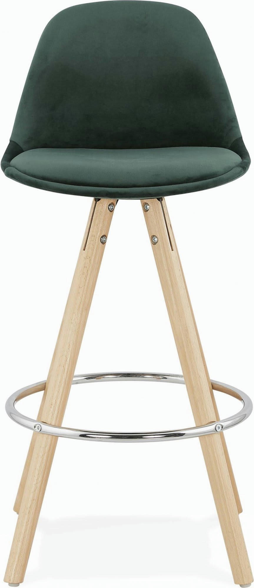 FRANKY - Tabouret de bar Tissu Vert H. assise 65 cm rembourré