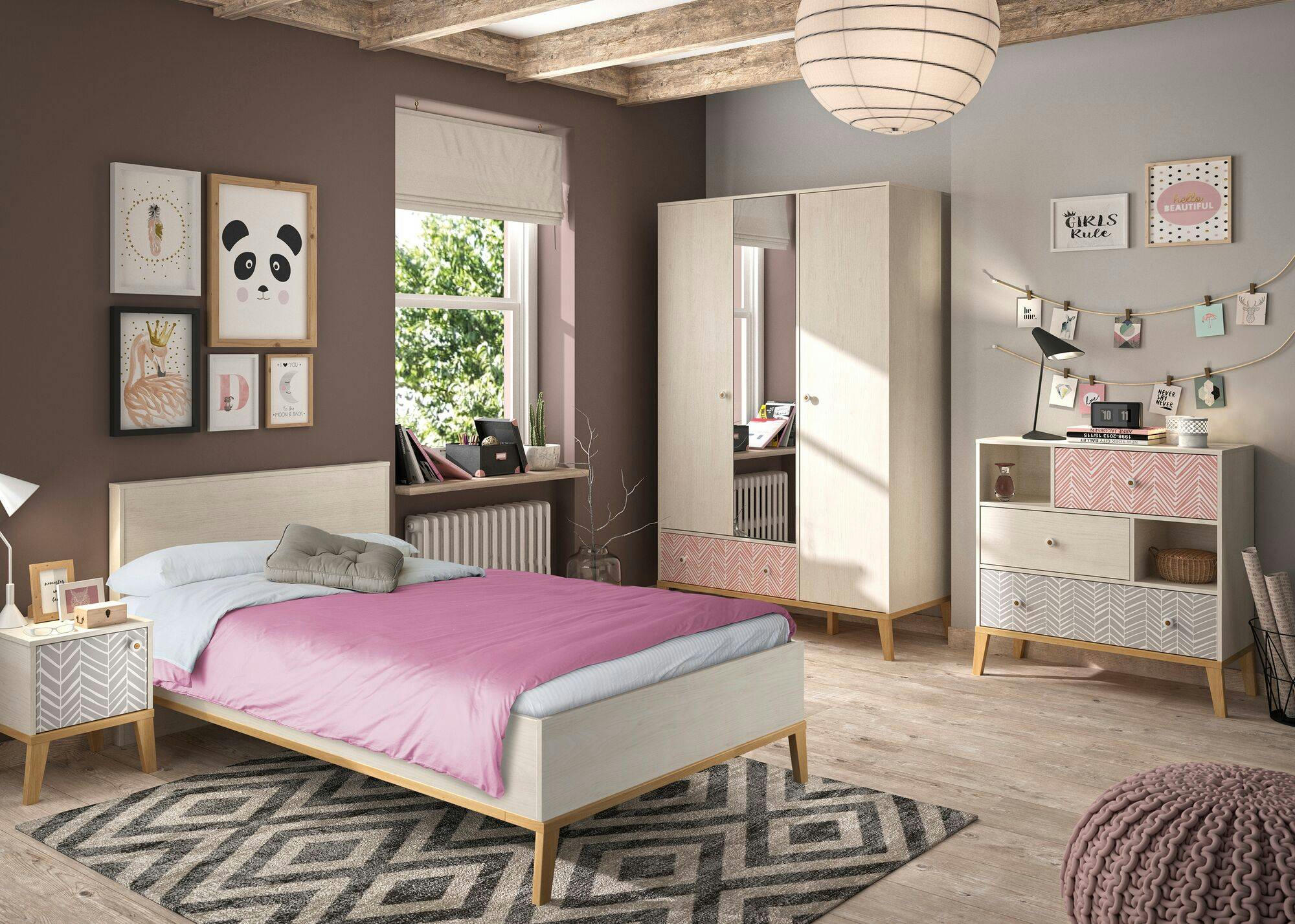 GWENDOLINE - Commode 3 tiroirs effet bois