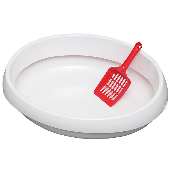 Iris Ohyama, Bac à litière, Intérieur poli, compact, pelle incluse, pour chat, Cat Toilet, PNE-480, Blanc
