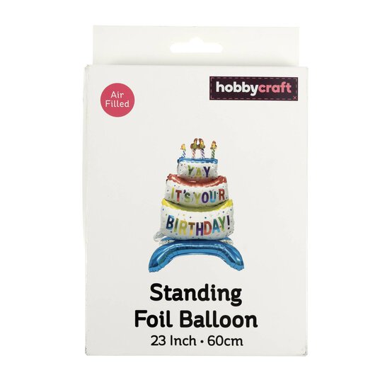 Standing Foil Happy Birthday Cake Balloon 60cm
