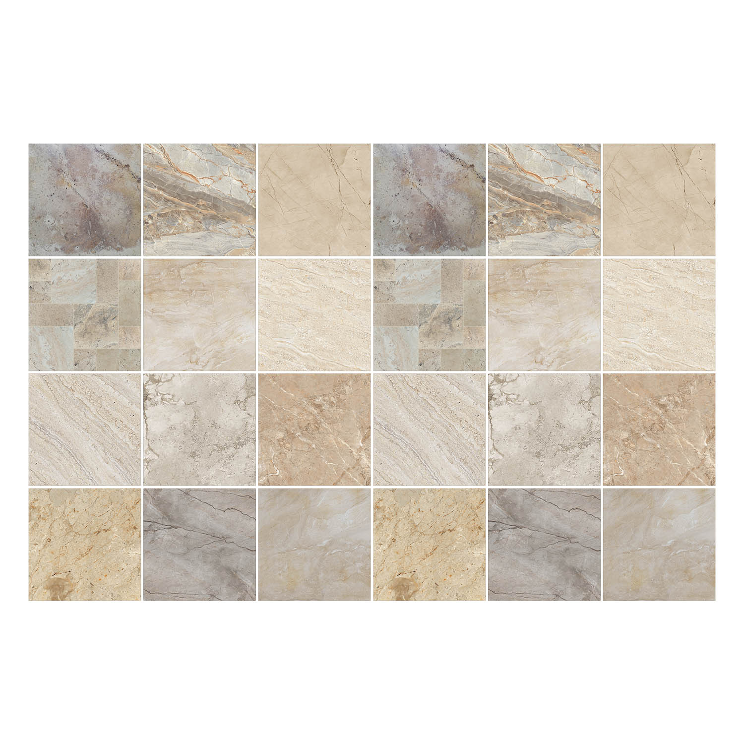 Naklejki na kafelki 10x10 cm Elegancka mozaika kamienna 24 szt.