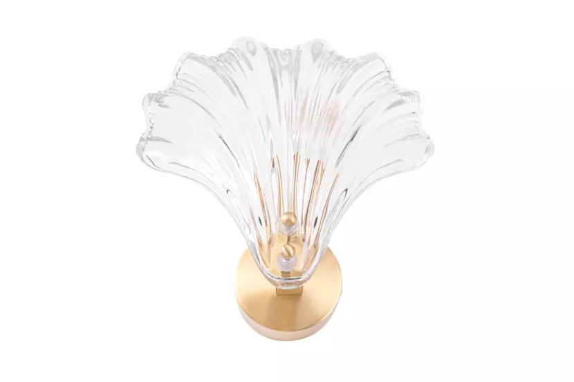 Kinkiet Lampa Ścienna KONDO Muszla Szklana Glamour Retro