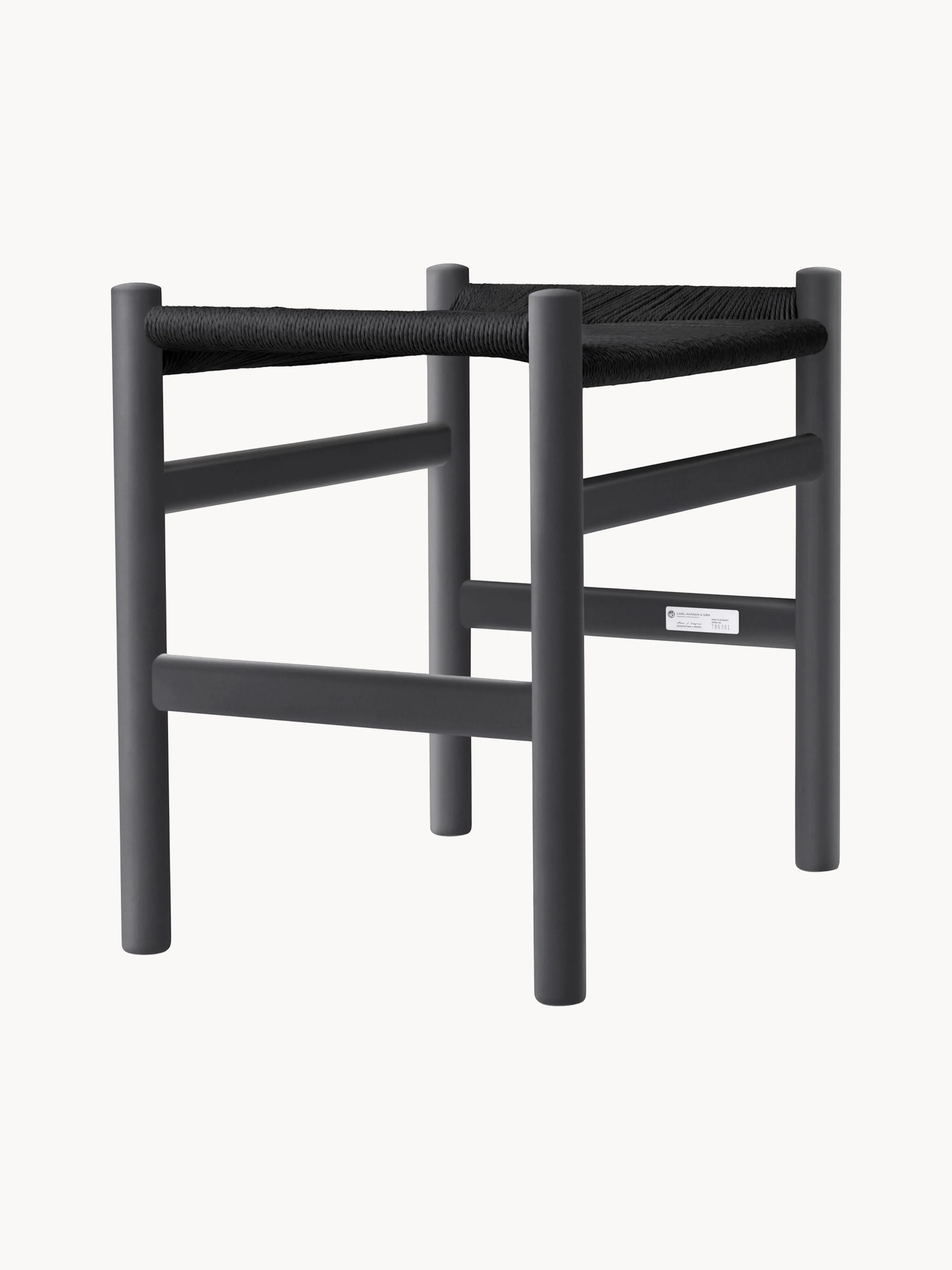 Hocker CH53 mit handgeflochtener Sitzfläche