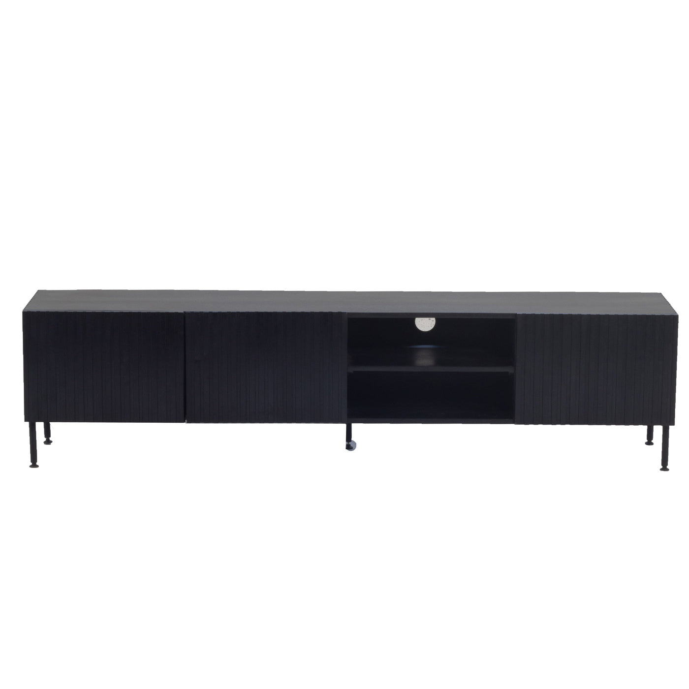 Giga Meubel Tv-Meubel Roman - Zwart Mangohout - 200x40x50cm