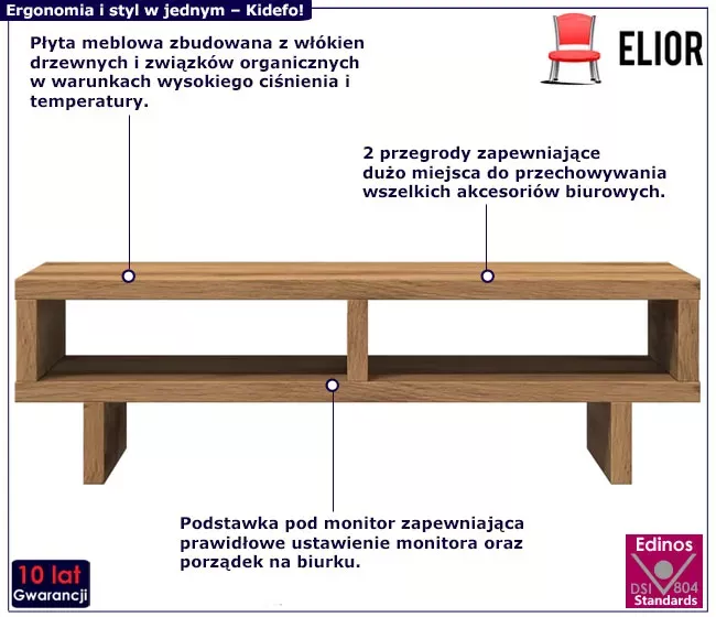 Skandynawska nadstawka na biurko dąb artisan - Xyvian