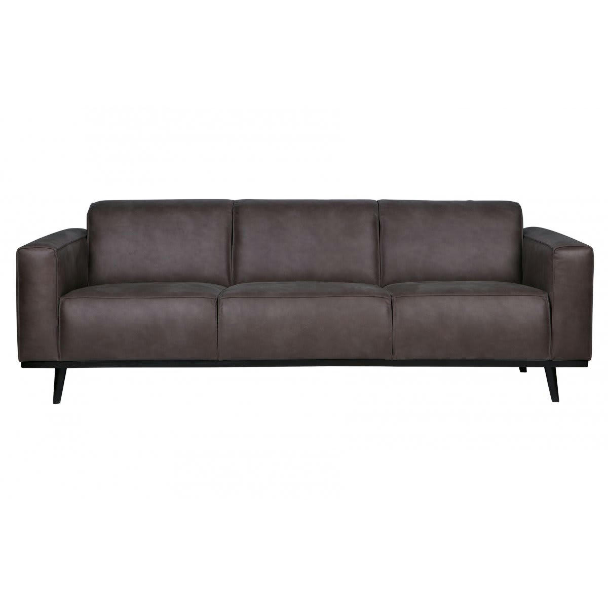 STATEMENT - Canapé design 3 places en éco cuir gris anthracite