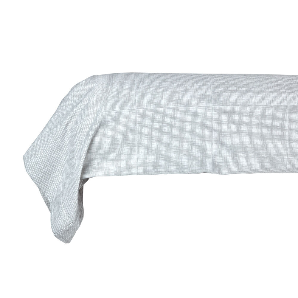 Taie de traversin imprimée blanc et gris
