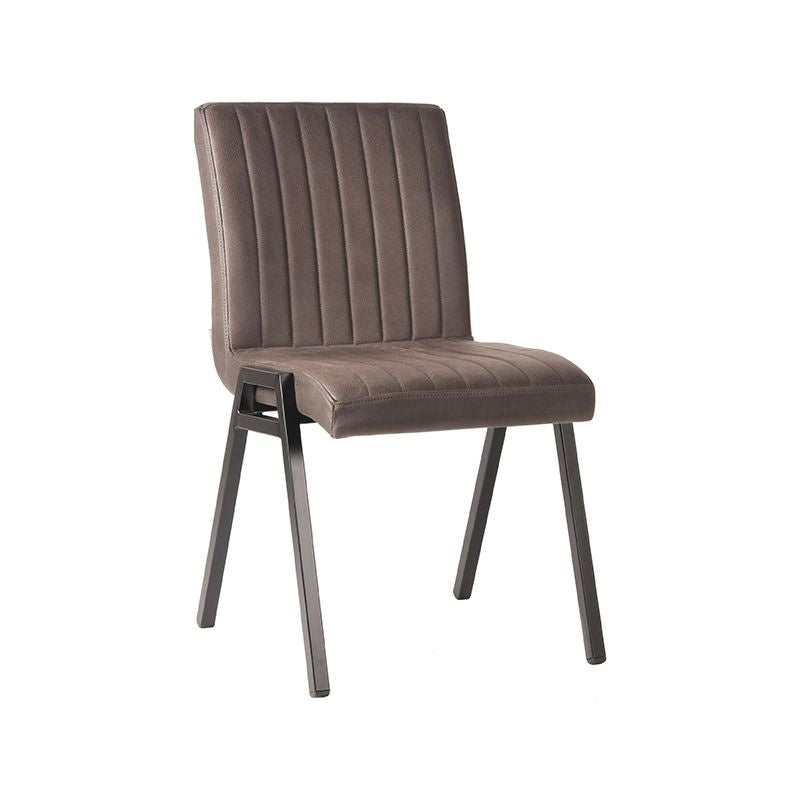 LABEL51 Eetkamerstoel Matz - Antraciet Microfiber - Set van 2