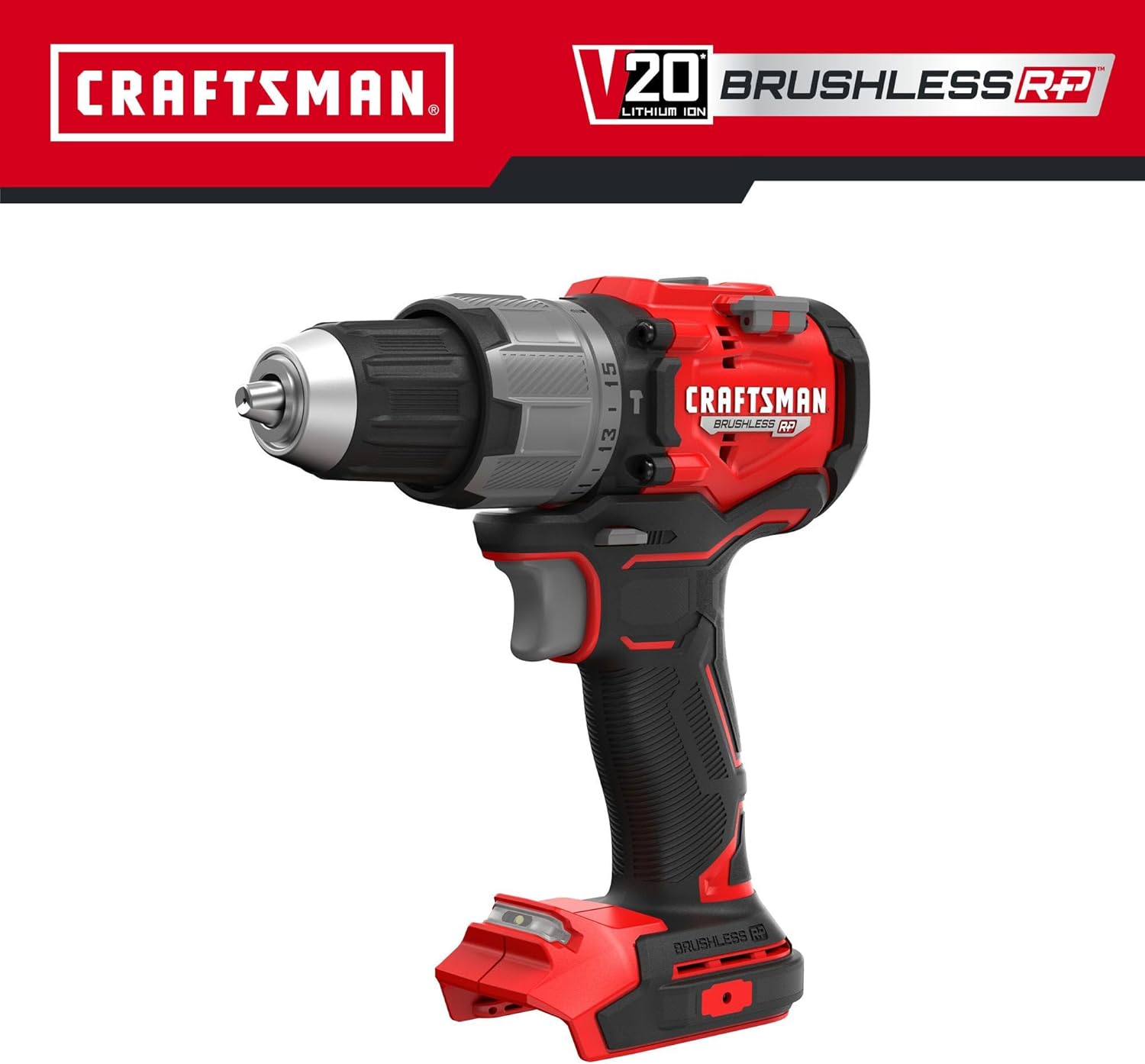 CRAFTSMAN V20 1/2 Inch Cordless Hammer Drill, Bare Tool Only (CMCD726B)