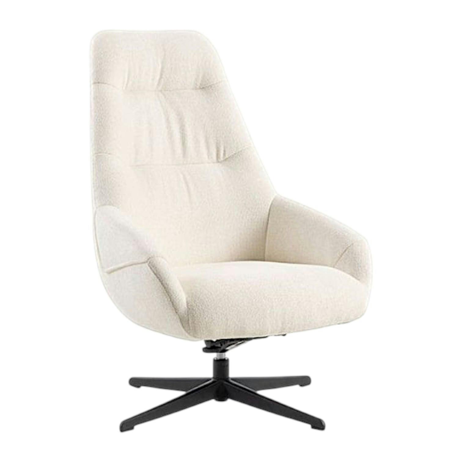 Fauteuil relax pivotant tissu écru IENA