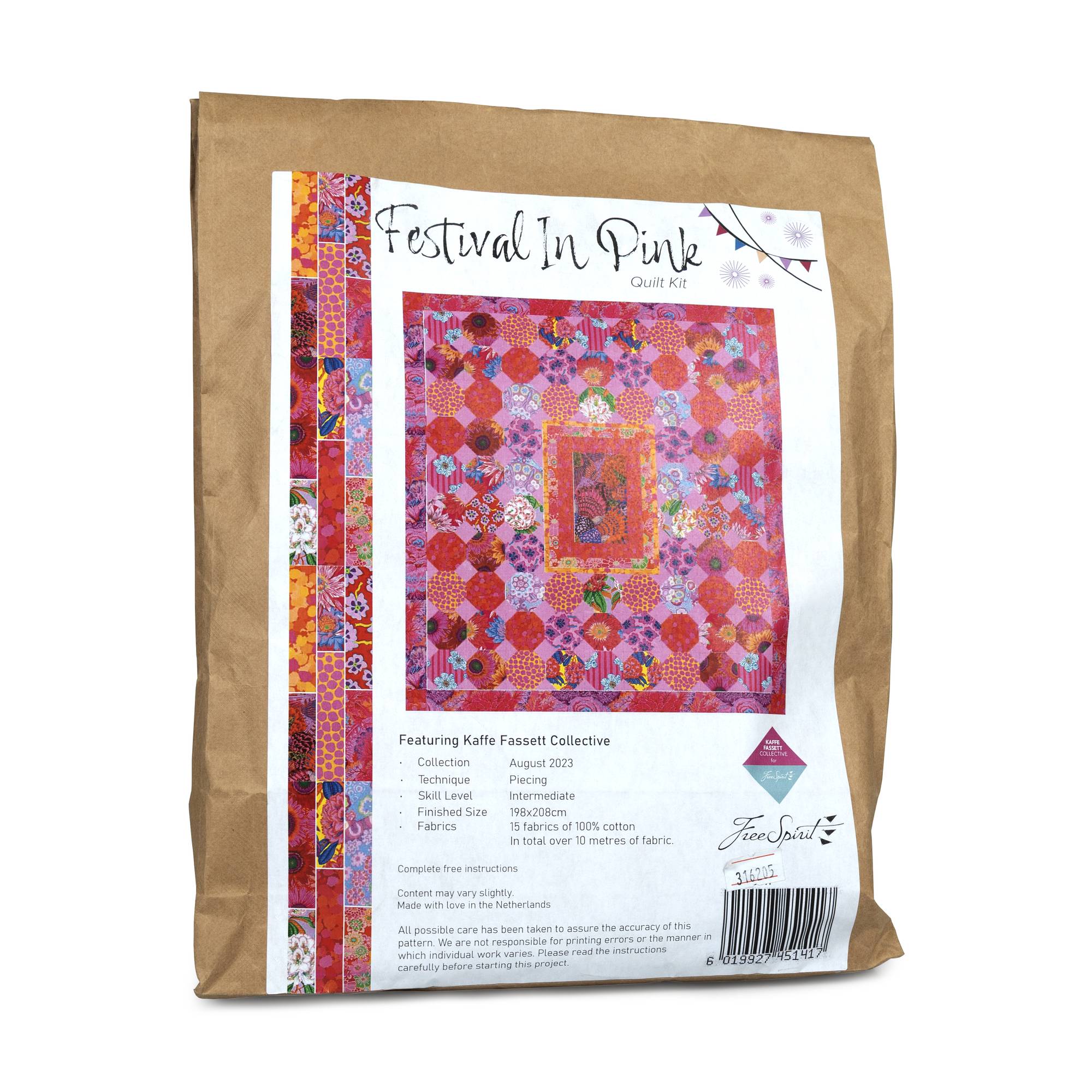 Kaffe Fassett Festival in Pink Quilt Kit