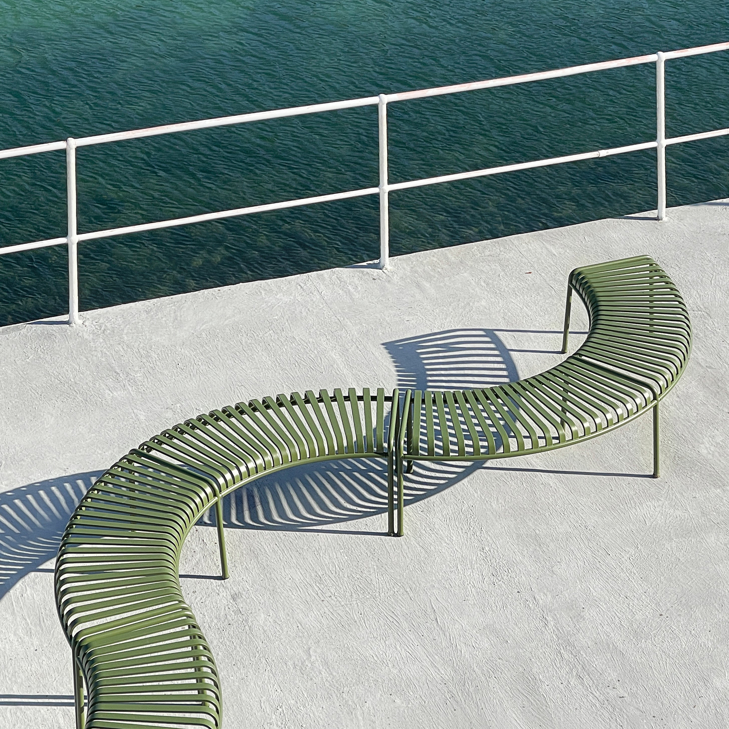 HAY Palissade Park Tuinbank - Set van 2 - Olijfgroen