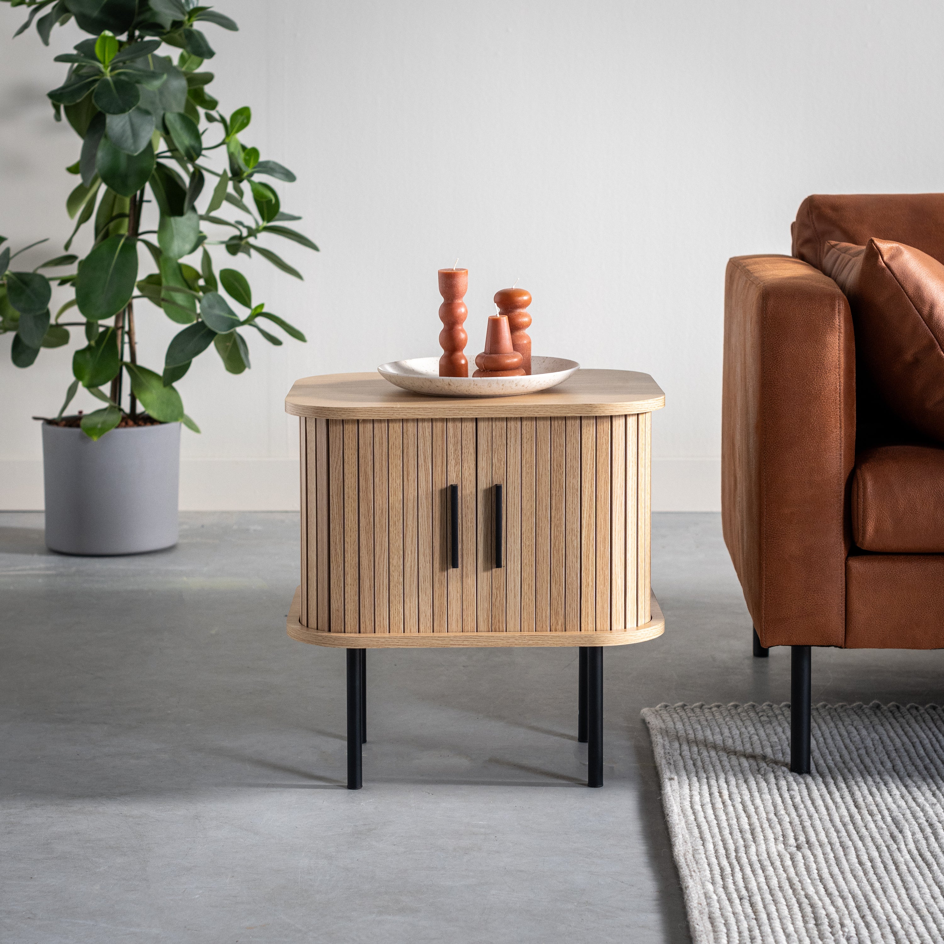 by fonQ basic Panel Nachtkastje - H 50 cm - Eiken