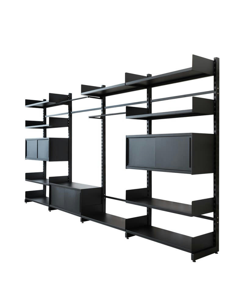 MOK - Mobilier de rangement autoportant sans fixation en métal noir robuste