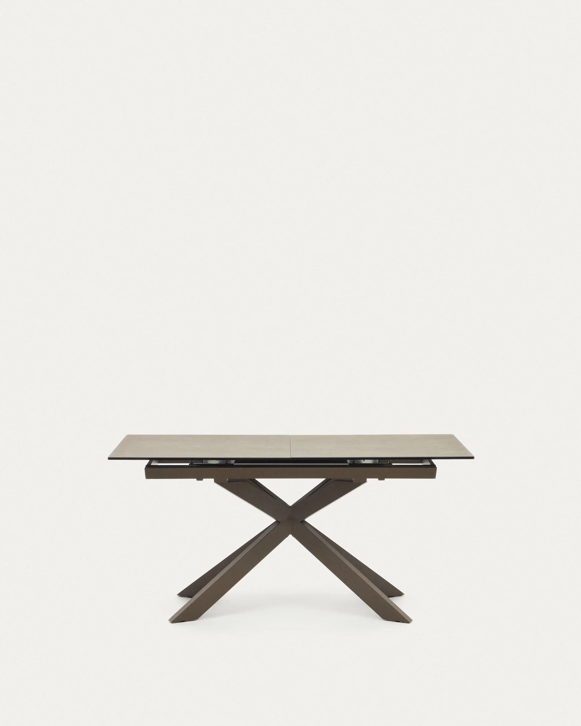 Atminda extendable table, porcelain and steel legs with a grey finish, 160 (210) x 90 cm