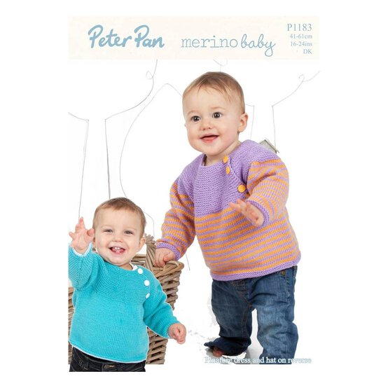 Peter Pan Baby Merino Sweaters Pinafore Dress and Hats Digital Pattern P1183