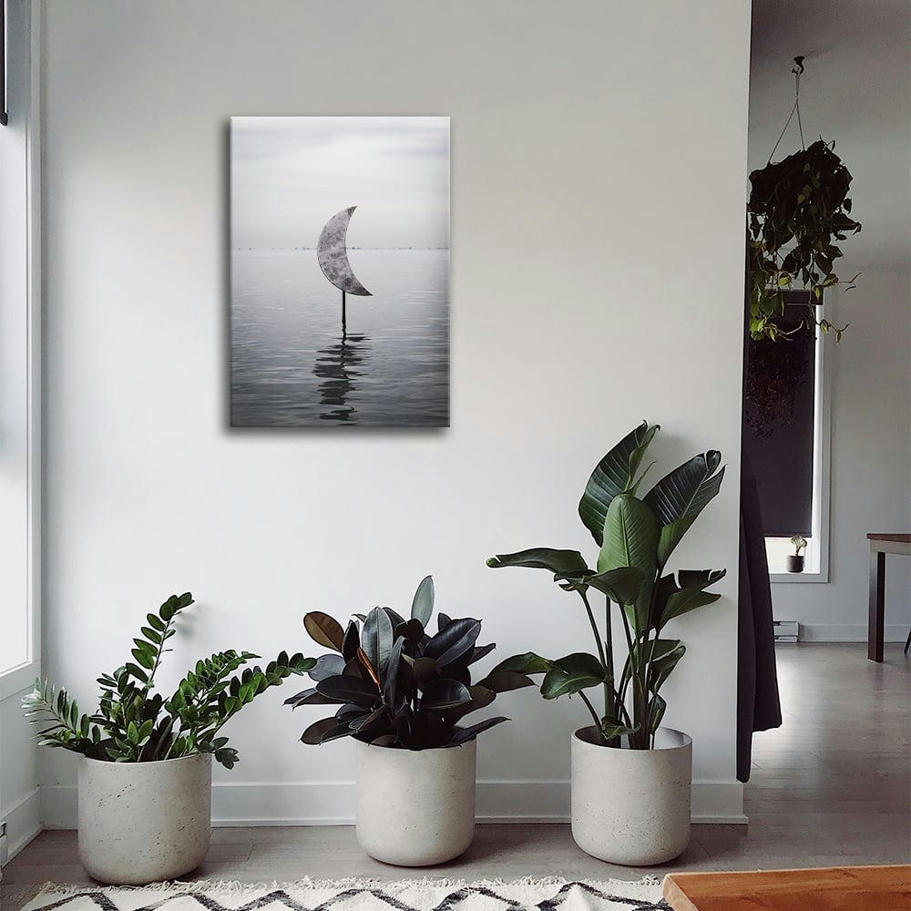 - Tableau impression sur toile la lune sur l'eau 60x90cm