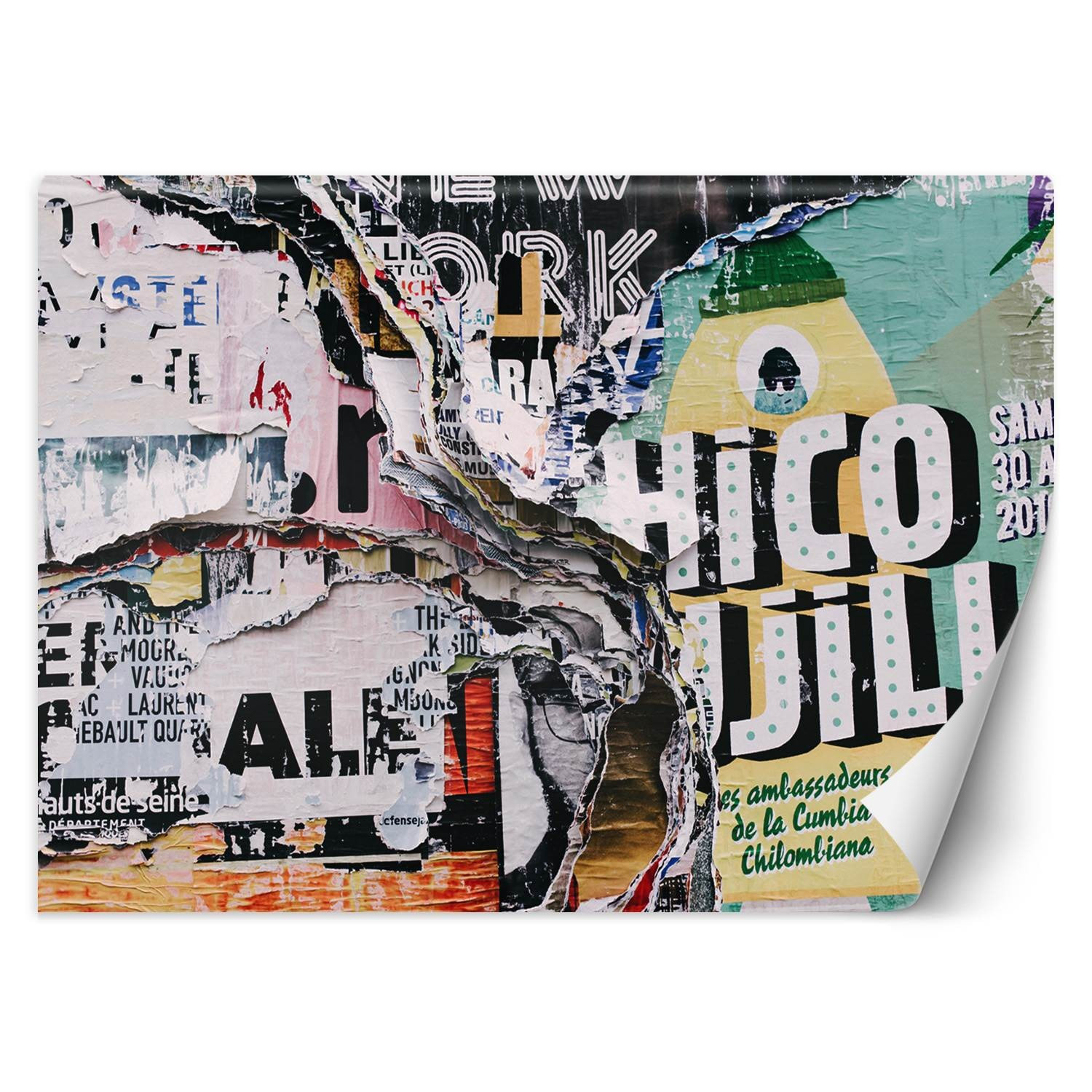 Feeby Fototapeta, Mur grunge stare podarte afisze 150x105