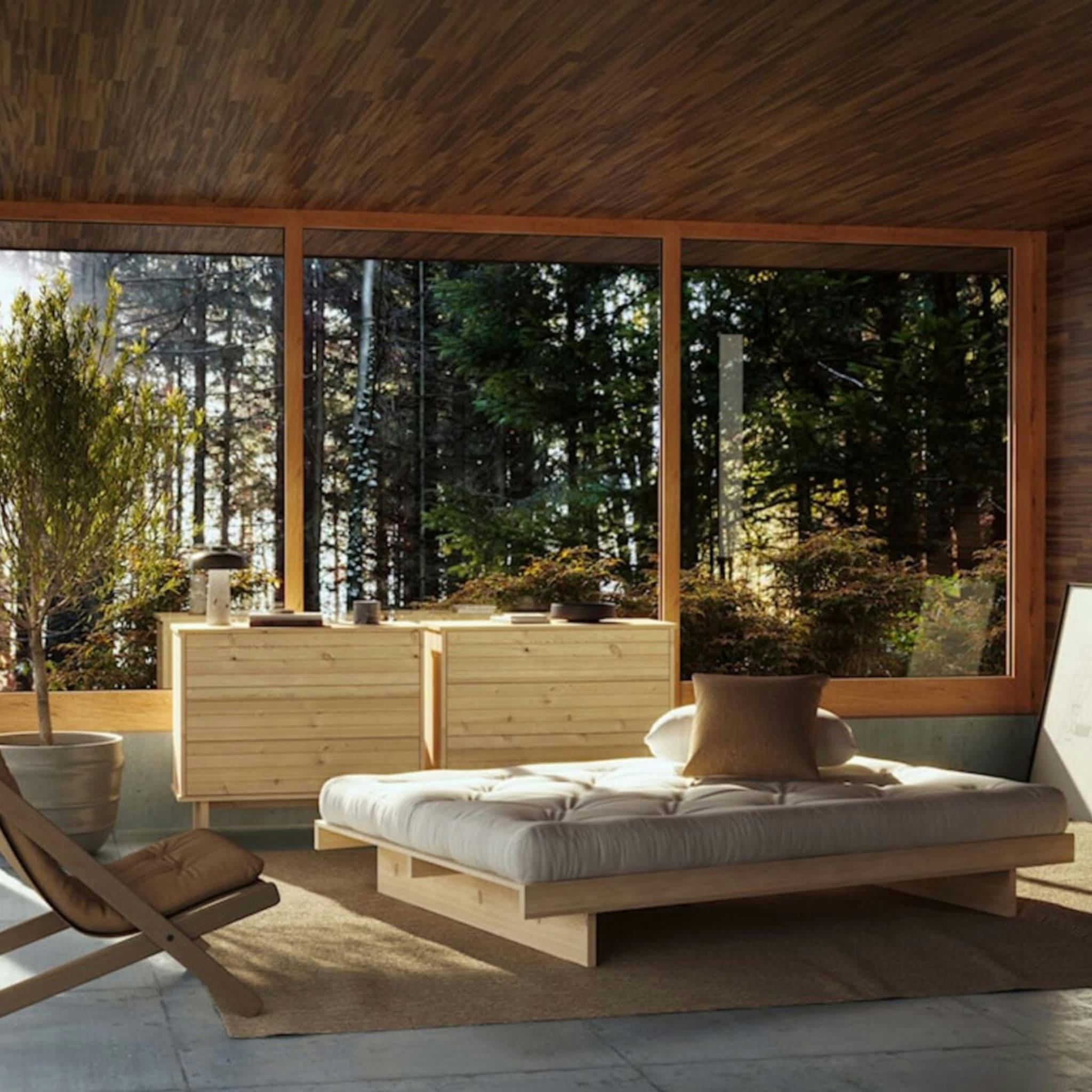 - Lit en pin massif naturel naturel 160x200