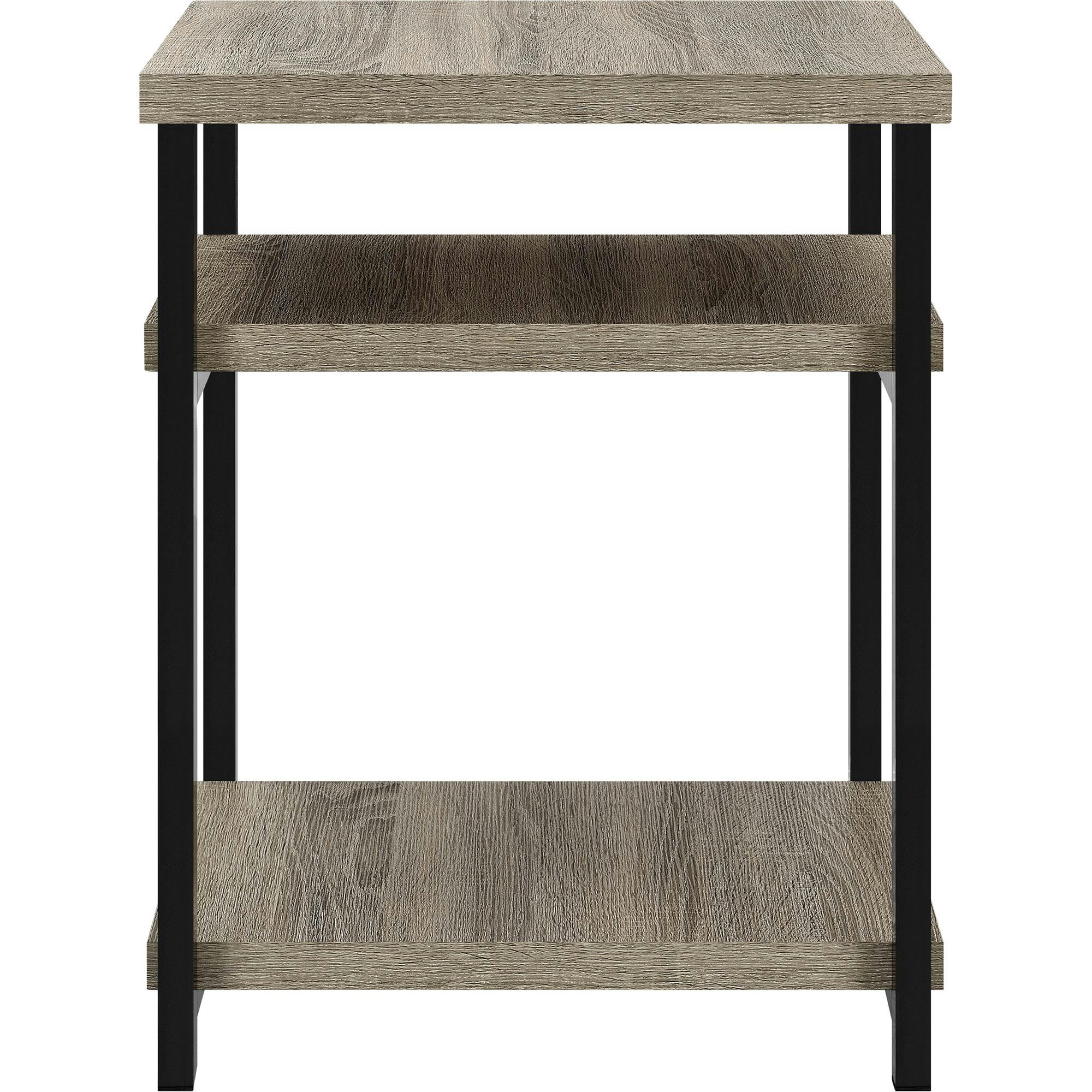 ELMWOOD - Table d'appoint avec 1 étagère en mélaminé à âme creuse gris vieilli