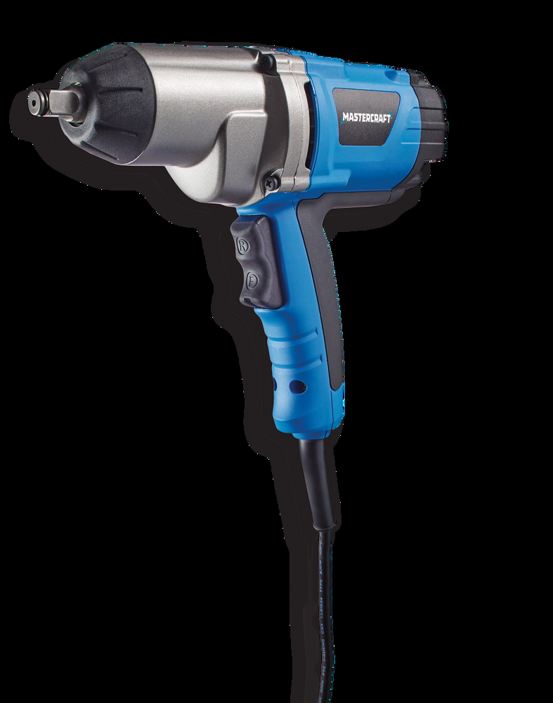 Mastercraft 8.5A Corded Single Speed Impact Wrench with Friction Ring & Metal Gear House, 1/2-in