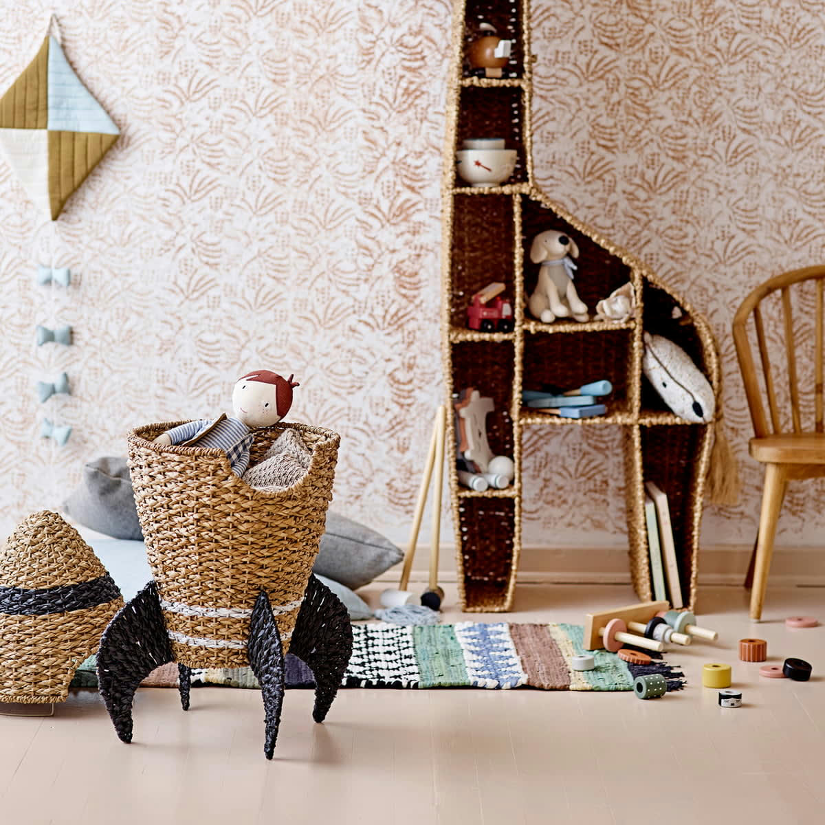 KIDS - Panier fusée jonc de mer H68,5cm