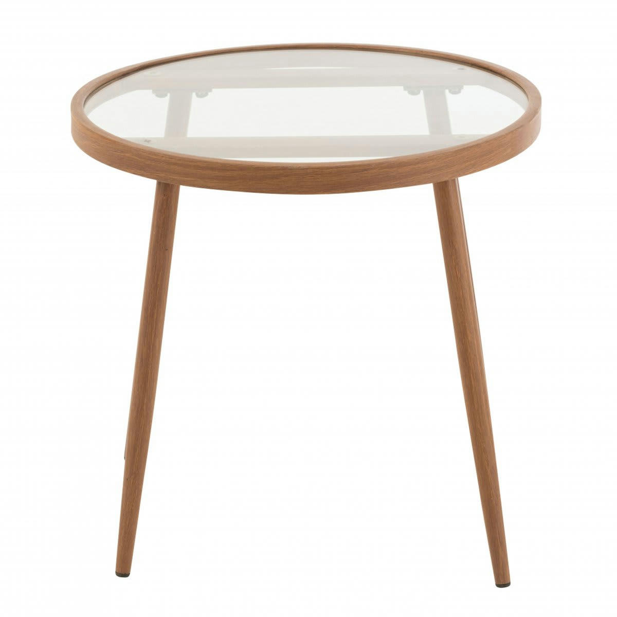 DORANE - Table d'appoint ronde en verre et métal 50cm